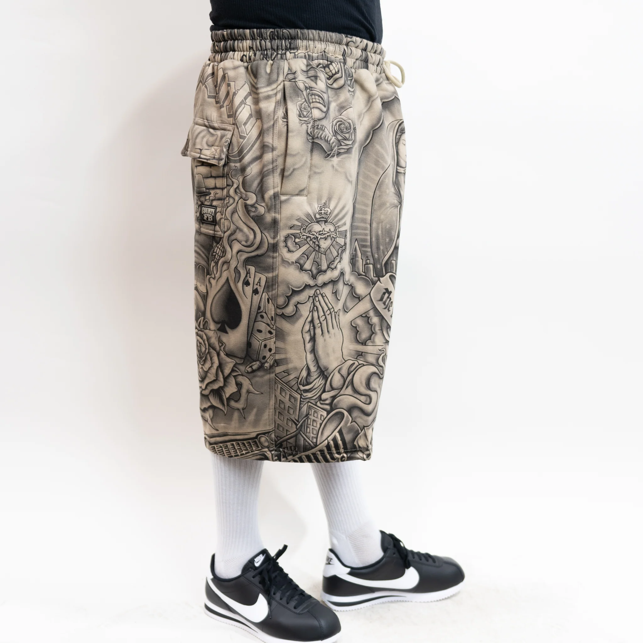 FB County Inked Up Baggy Fleece Shorts - Image 20