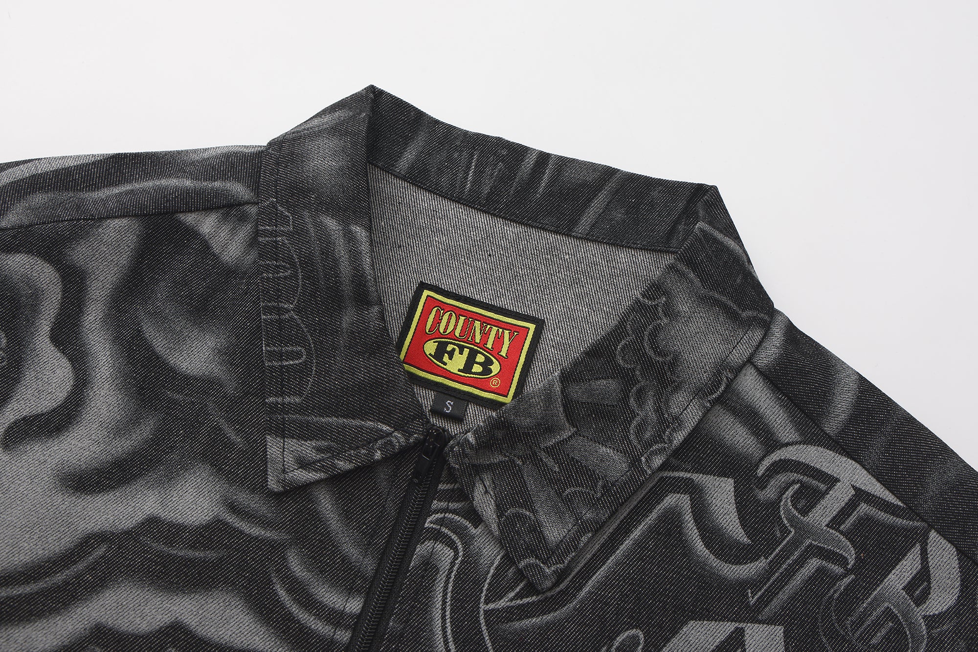 FB County Inked Up Hard Denim Short Sleeve Zip Shirt - Image 11