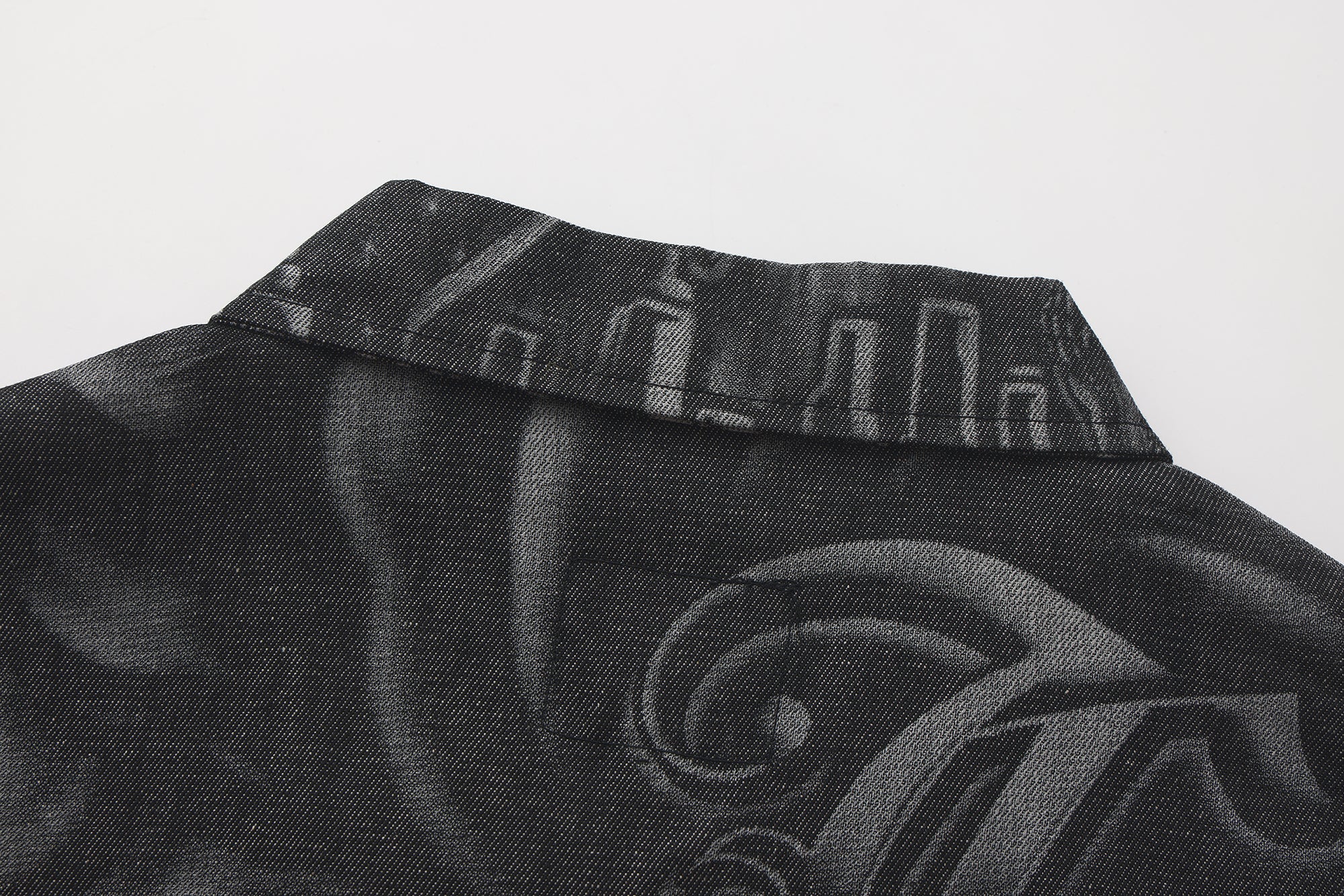 FB County Inked Up Hard Denim Short Sleeve Zip Shirt - Image 5