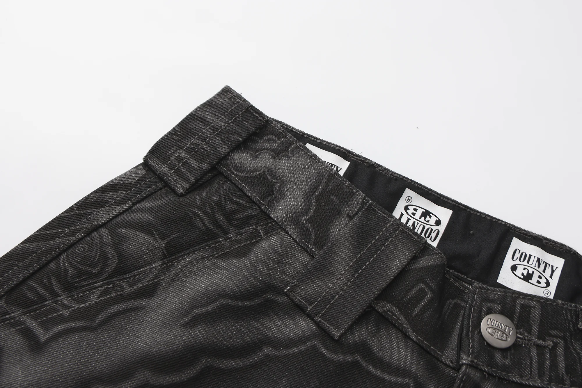 FB County Laser Printed Inked Up Hard Denim Shorts - Image 15