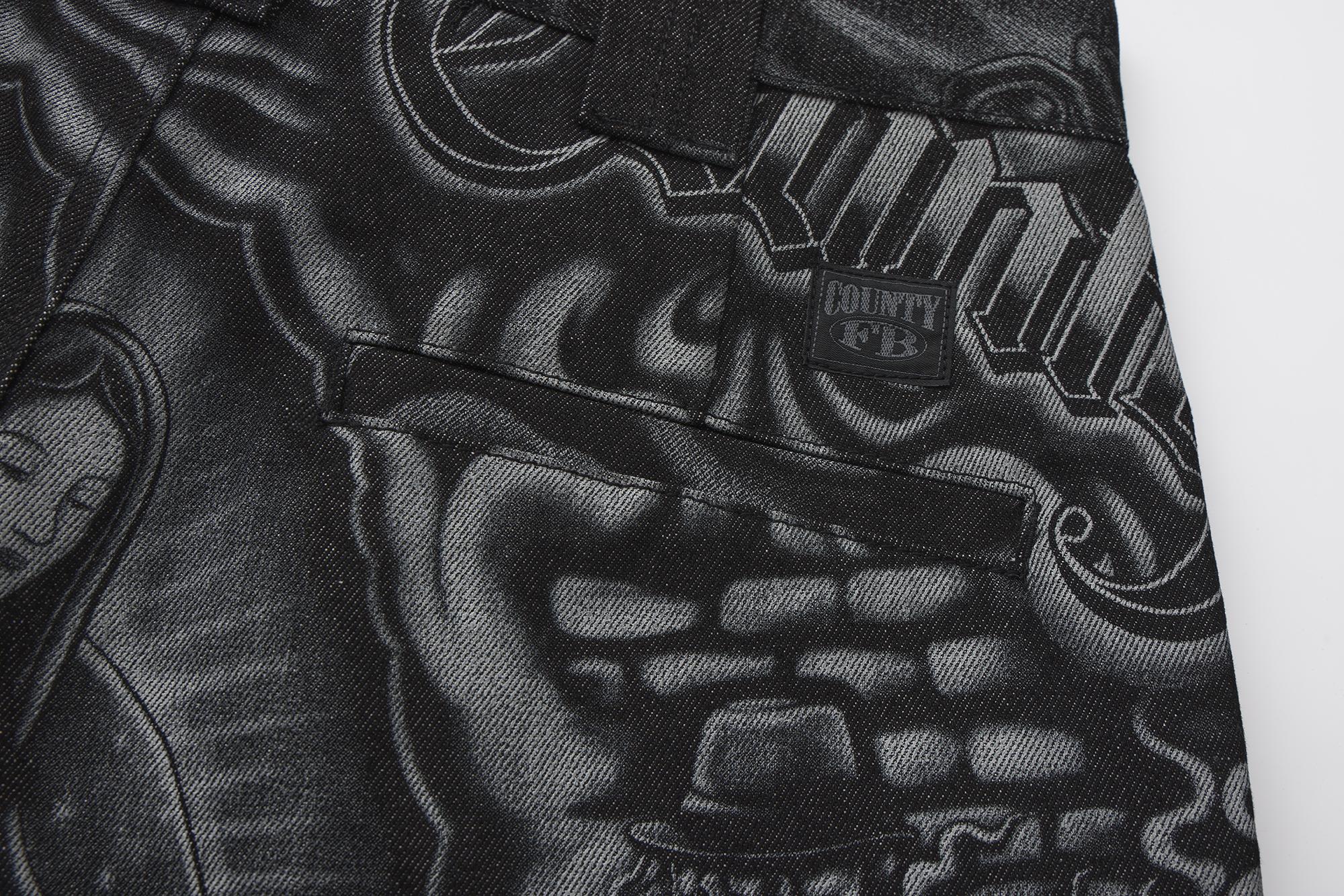 FB County Laser Printed Inked Up Hard Denim Shorts - Image 19
