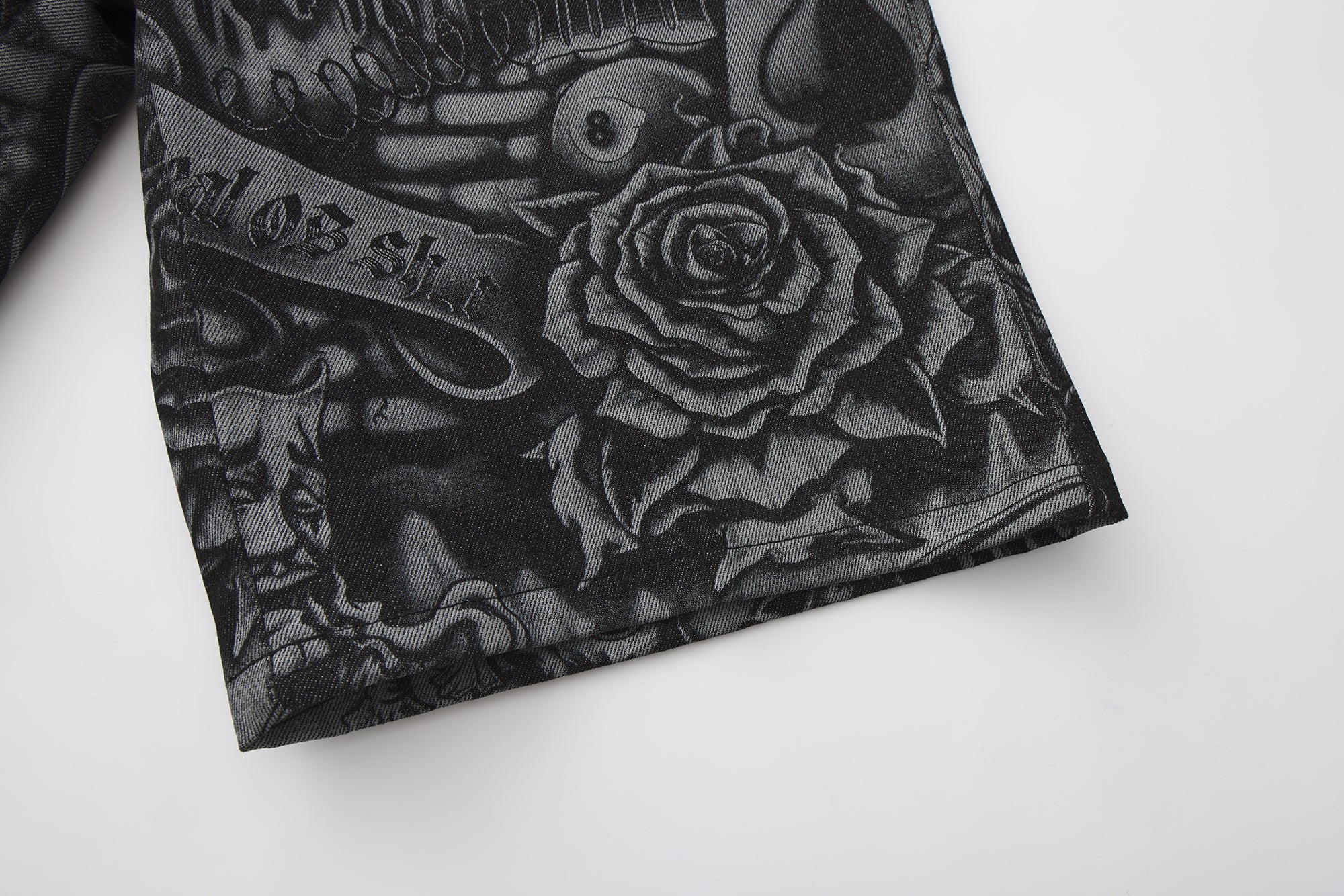 FB County Laser Printed Inked Up Hard Denim Shorts - Image 24