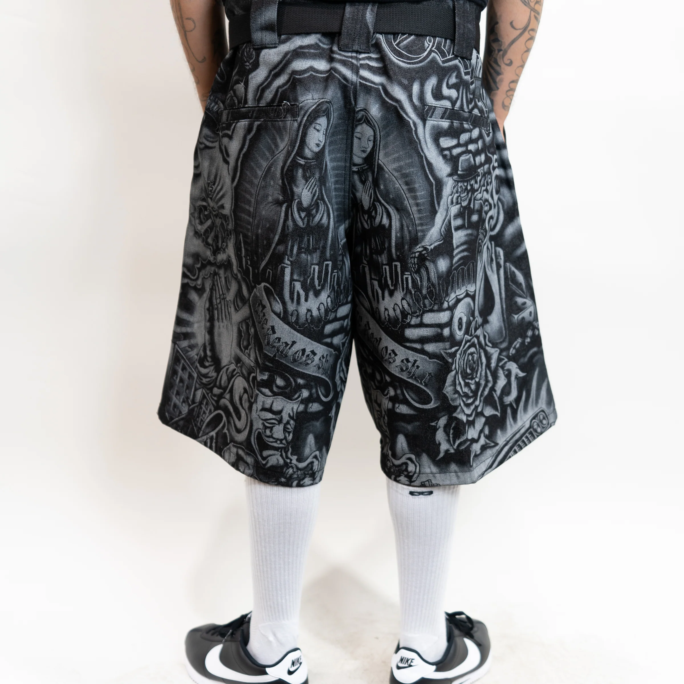 FB County Laser Printed Inked Up Hard Denim Shorts - Image 3