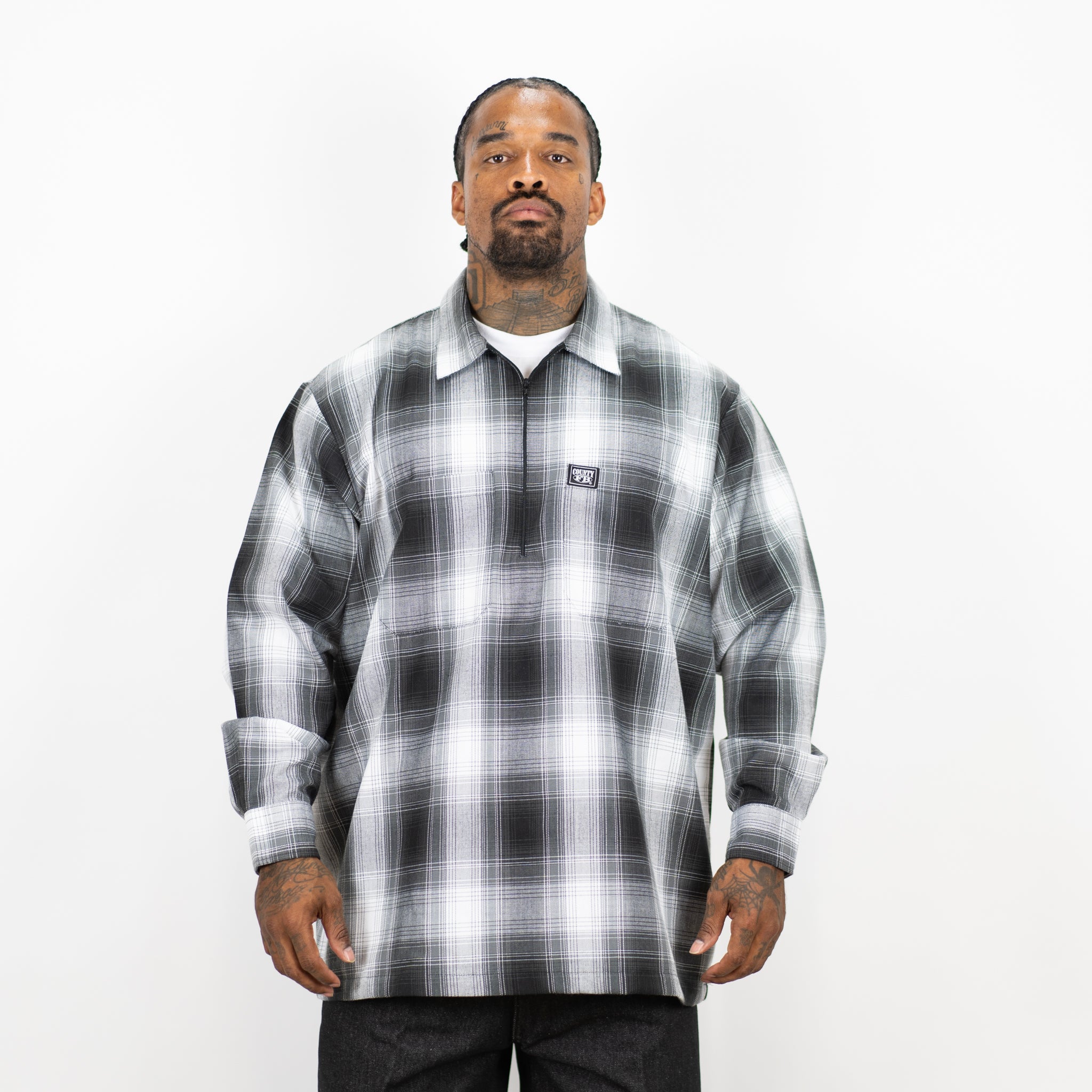 FB County Long Sleeve Checker Zip Shirt - Image 7