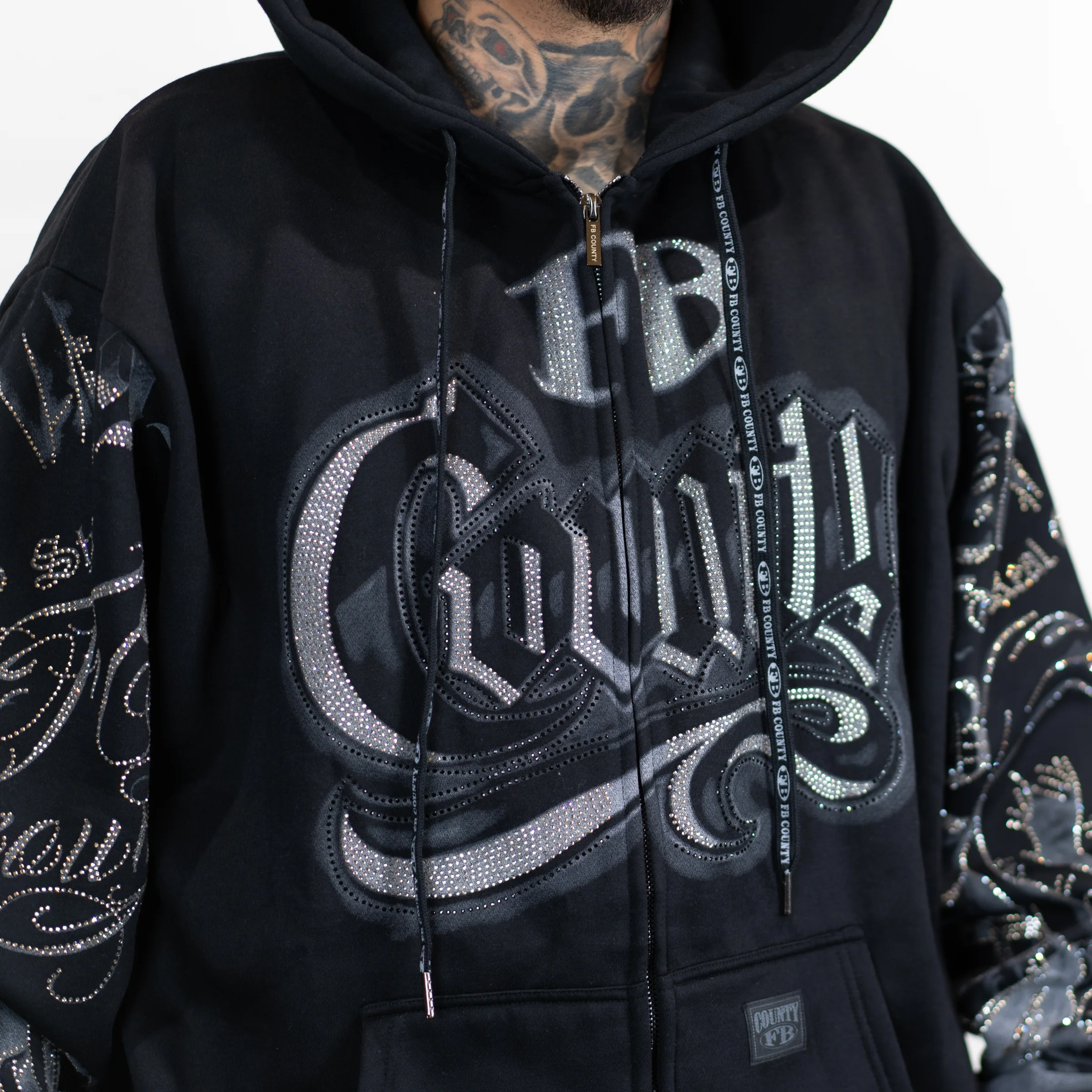 FB County Rhinestone Tatted Up Hoodie - Image 7