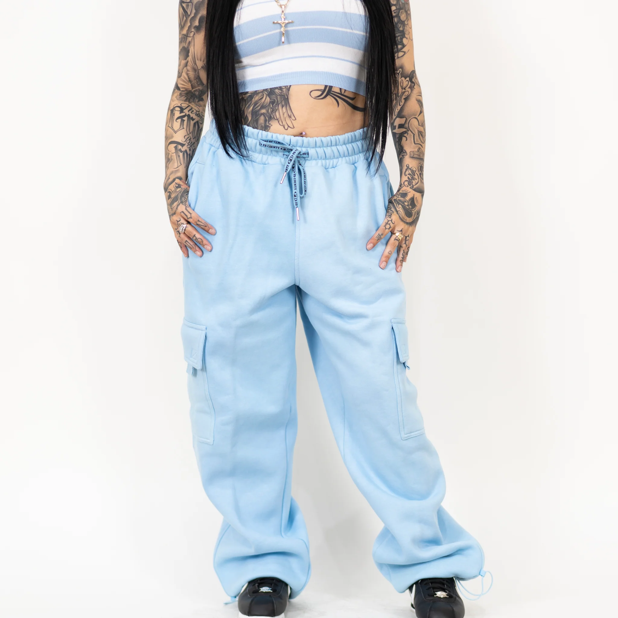 FB County Heavyweight Baggy Cargo Sweatpants - Image 3