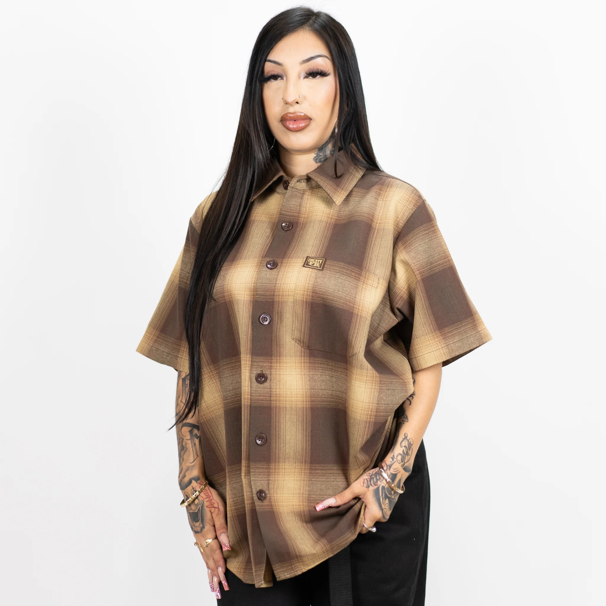FB County Short Sleeve Checker Flannel Shirt - Image 6